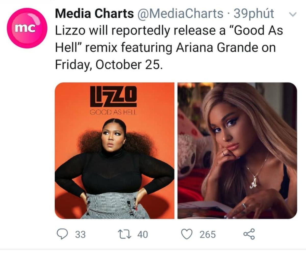 Mặc kệ 2 fandom 'choảng' nhau ì đùng, Ariana Grande và Lizzo xác nhận hợp tác trong bản remix Good As Hell Ảnh 1