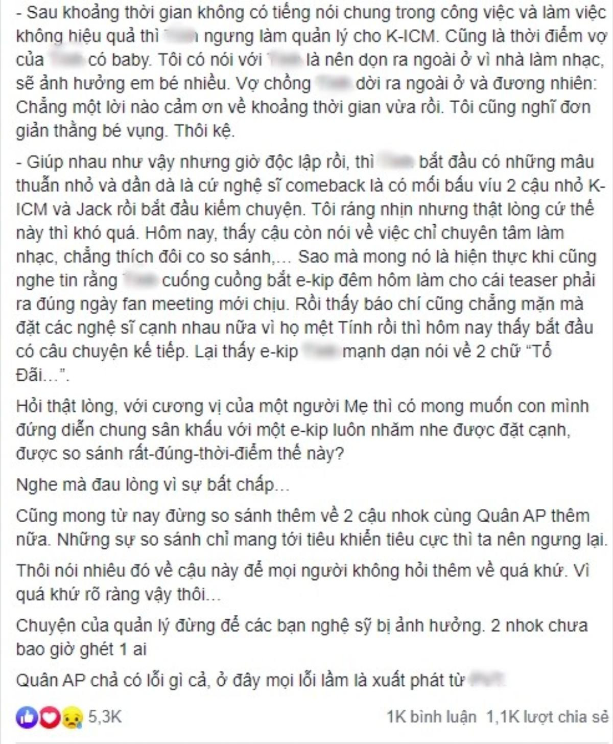 Quản lý Quân A.P: 'Có bằng chứng từ tin nhắn đến hình ảnh nhưng… không muốn đôi co thêm' Ảnh 2