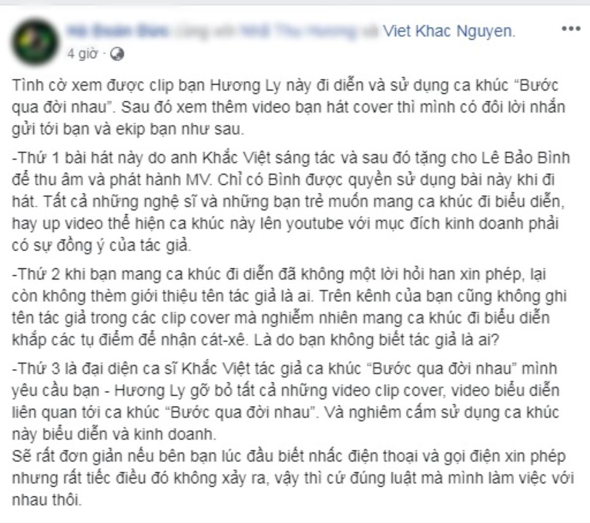 Chỉ trong 1 tháng Hương Ly từ 'nàng cover' trở thành gương mặt tai tiếng vương đầy thị phi Ảnh 1