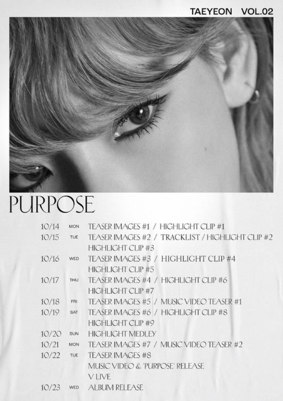 Taeyeon trở lại với guồng quay công việc, ấn định ngày ra mắt album PURPOSE Ảnh 2