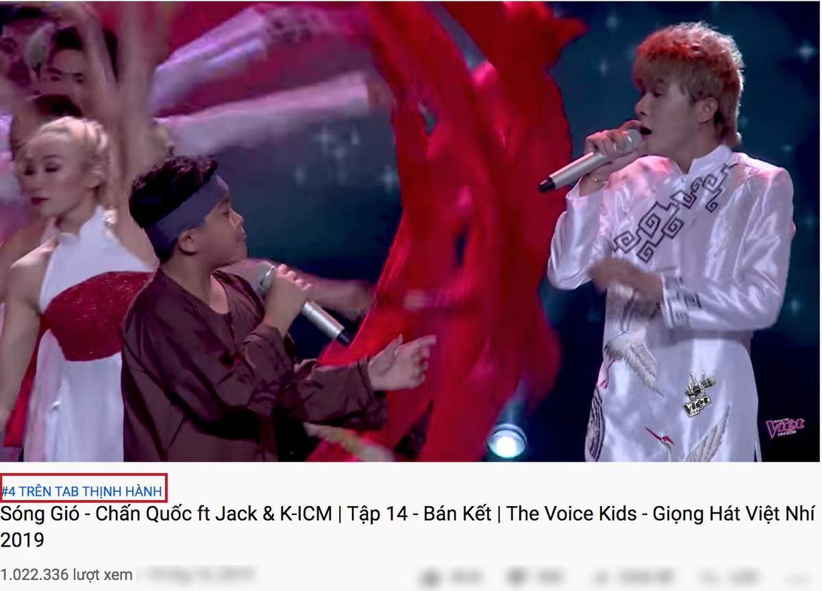 Tiết mục 'Sóng gió' của K-ICM - Jack và Chấn Quốc leo thẳng Top 4 Youtube Trending chỉ sau 18 tiếng Ảnh 1