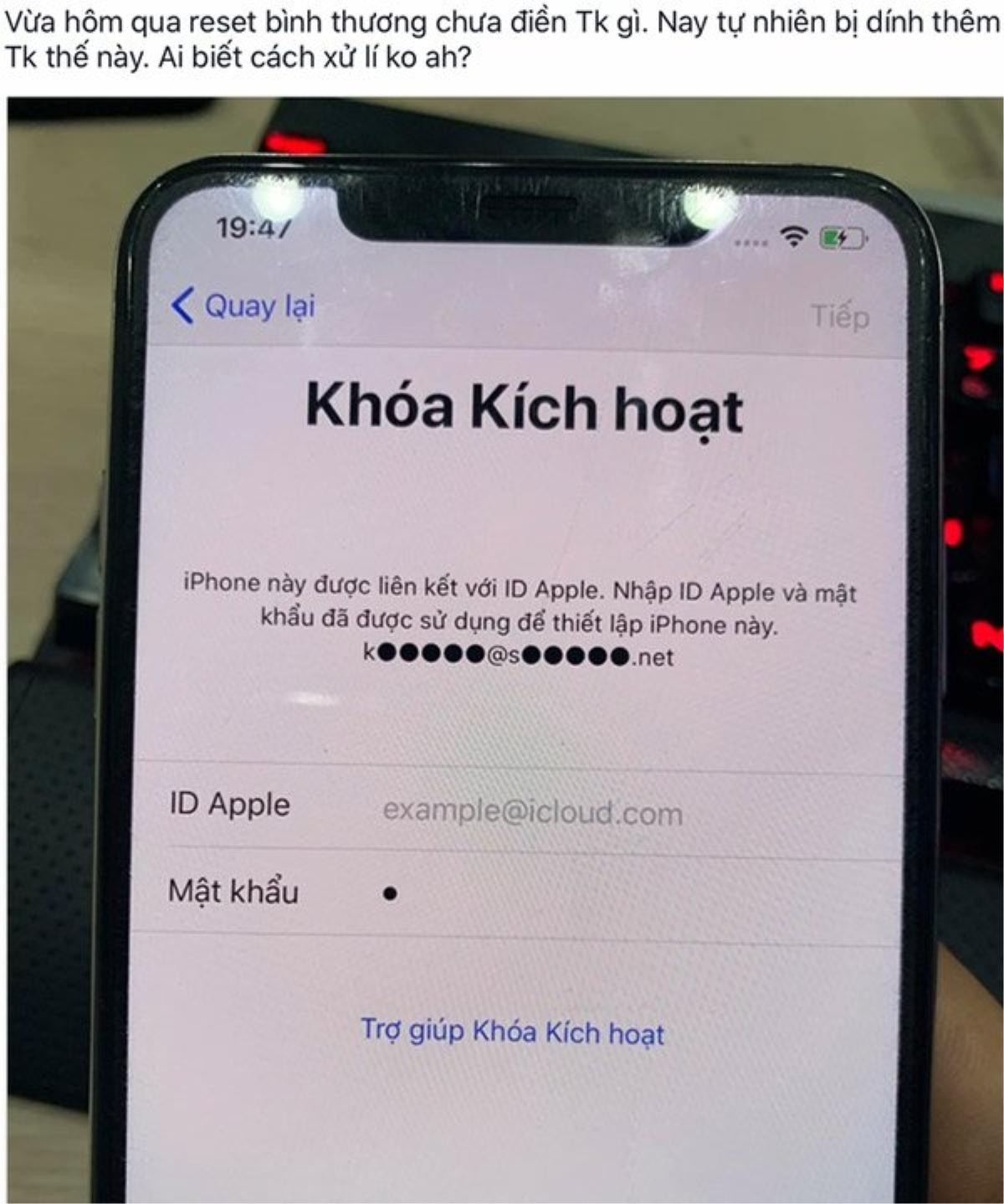 iPhone bị khoá iCloud từ xa