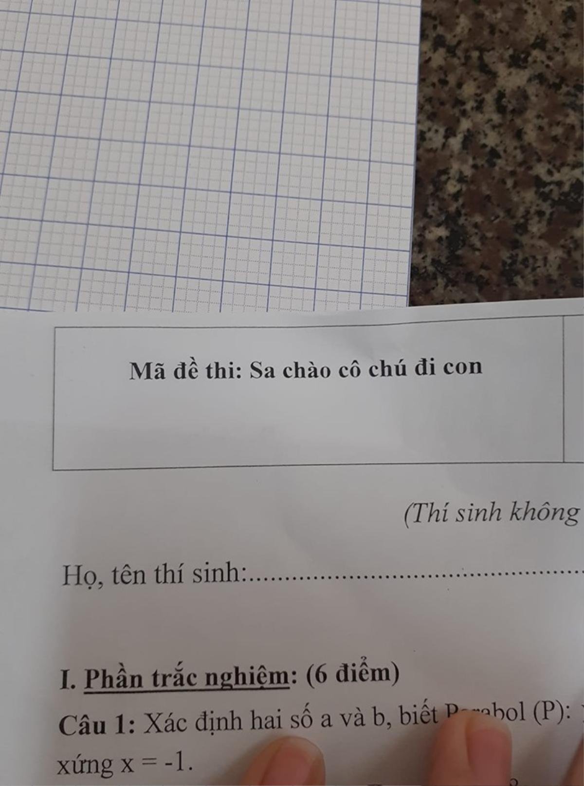 Mã đề thi bắt trend 'Sa chào các cô chú đi con' cực nhanh cực mạnh khiến cộng đồng mạng vô cùng thích thú Ảnh 1