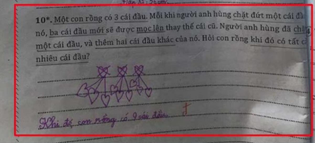 Bài toán với đề bài 'chặt đầu rồng' dành cho học sinh lớp 2 khiến giới phụ huynh hoang mang Ảnh 1