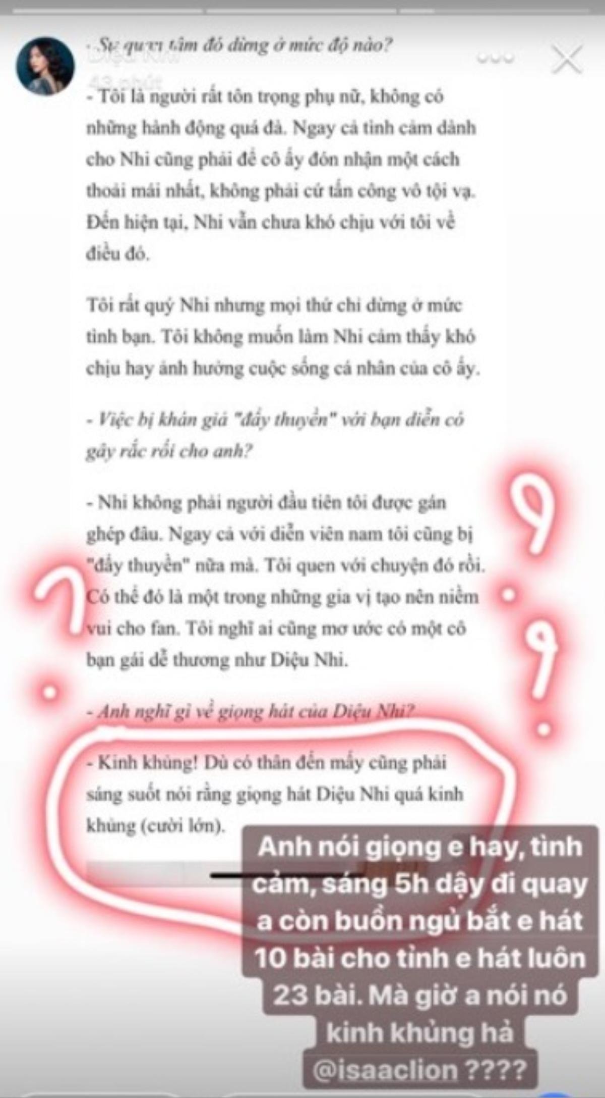 Bị chê giọng hát kinh khủng, Diệu Nhi lập tức tung bằng chứng 'bóc phốt' Isaac Ảnh 1