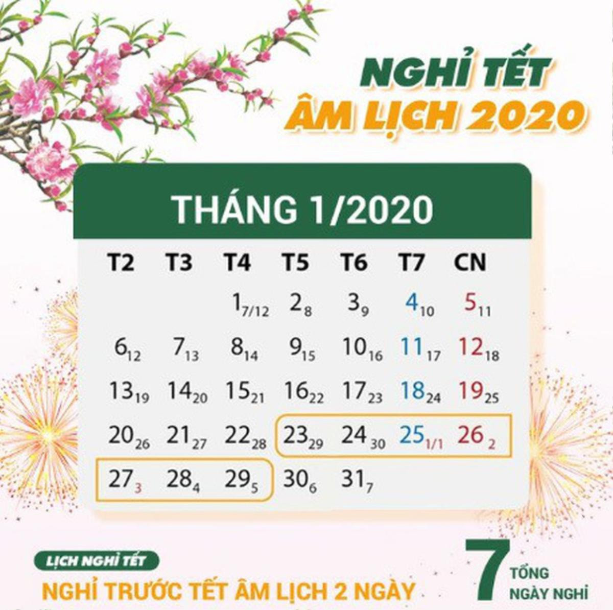 Chính thức ban hành lịch nghỉ Tết Nguyên đán Canh Tý 2020 Ảnh 1