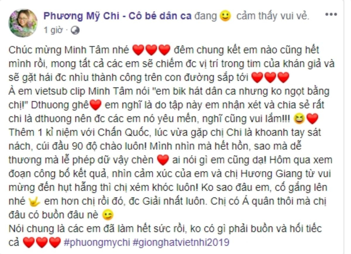 Phương Mỹ Chi: 'Quán quân Minh Tâm siêu dễ thương, Chấn Quốc giỏi hơn Chi rất nhiều' Ảnh 2