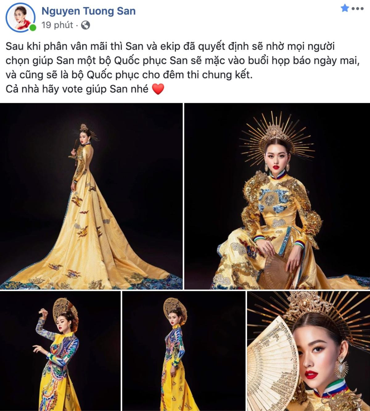 Tường San nhờ fan chọn National Costume: Rồng bay quyền lực hay phượng hoàng rực rỡ? Ảnh 1