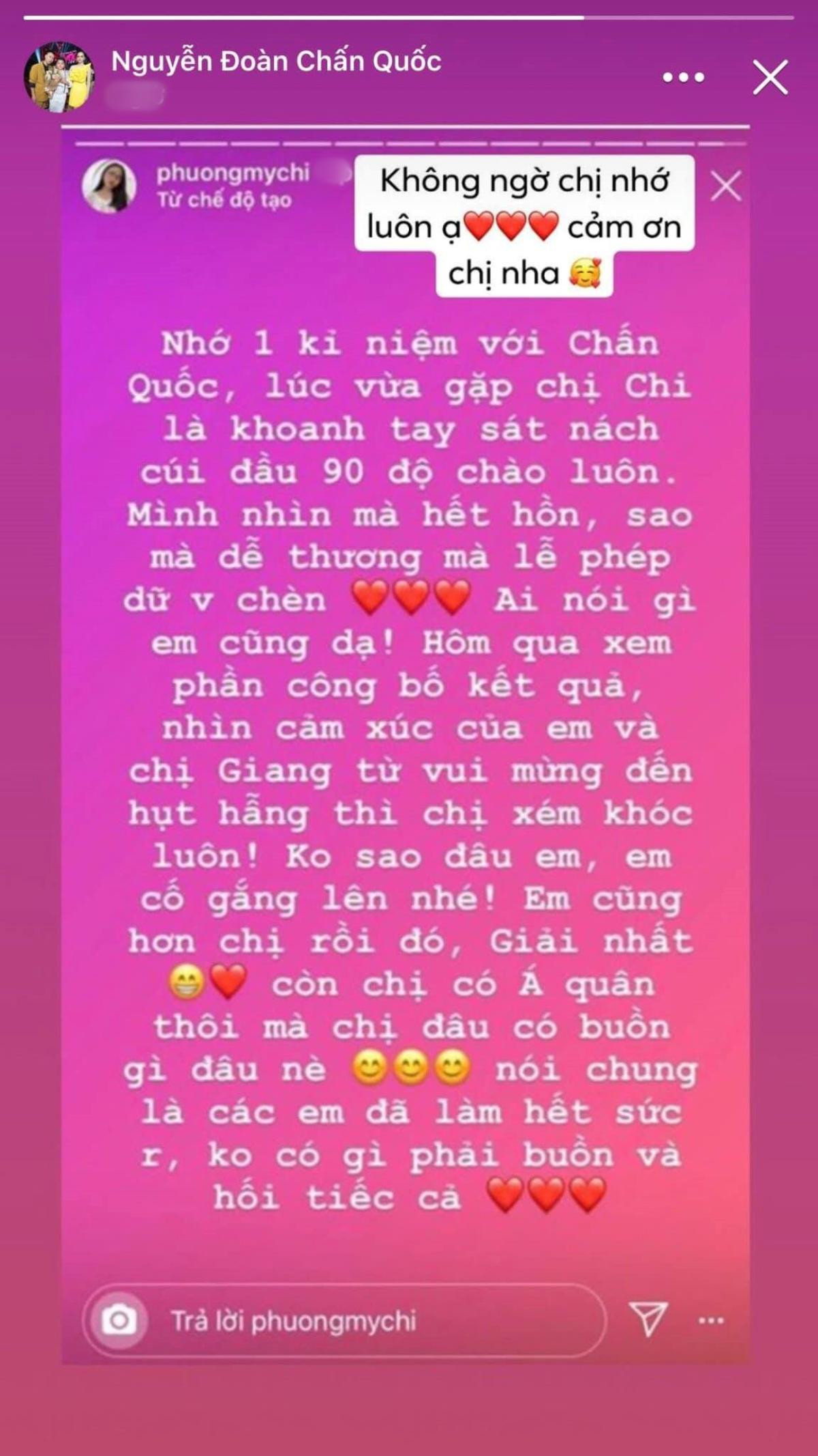 Phương Mỹ Chi khen ngợi Chấn Quốc lễ phép, dễ thương: 'Em giải cao hơn chị rồi, cố gắng lên nhé' Ảnh 3