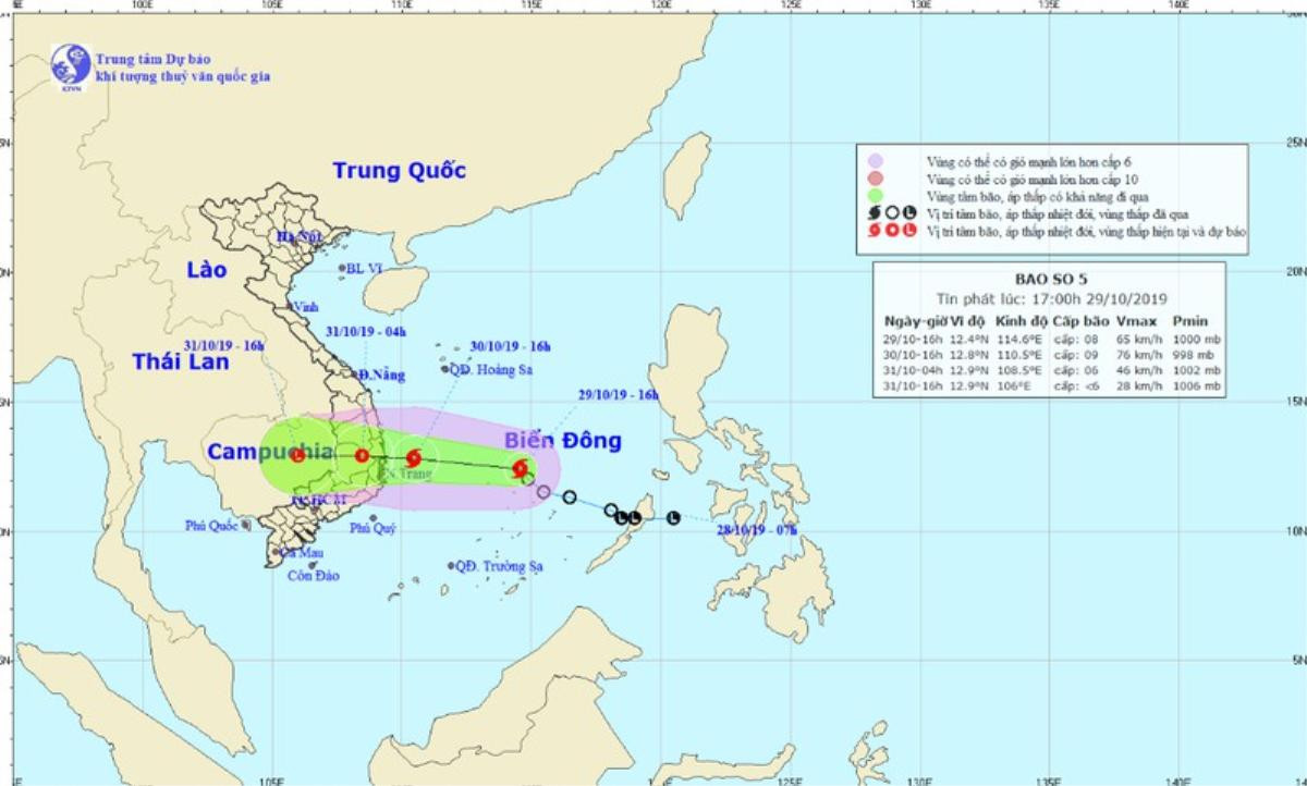 Áp thấp nhiệt đới đã mạnh lên thành cơn bão số 5, áp sát Bình Định - Ninh Thuận Ảnh 1