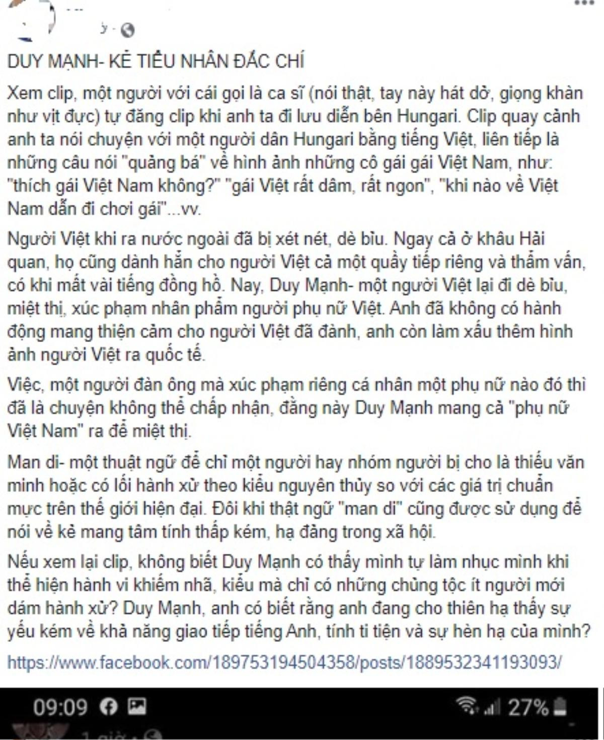 Phát ngôn khiếm nhã về con gái Việt Nam, nhạc sĩ Duy Mạnh bị dân mạng 'ném đá' Ảnh 3