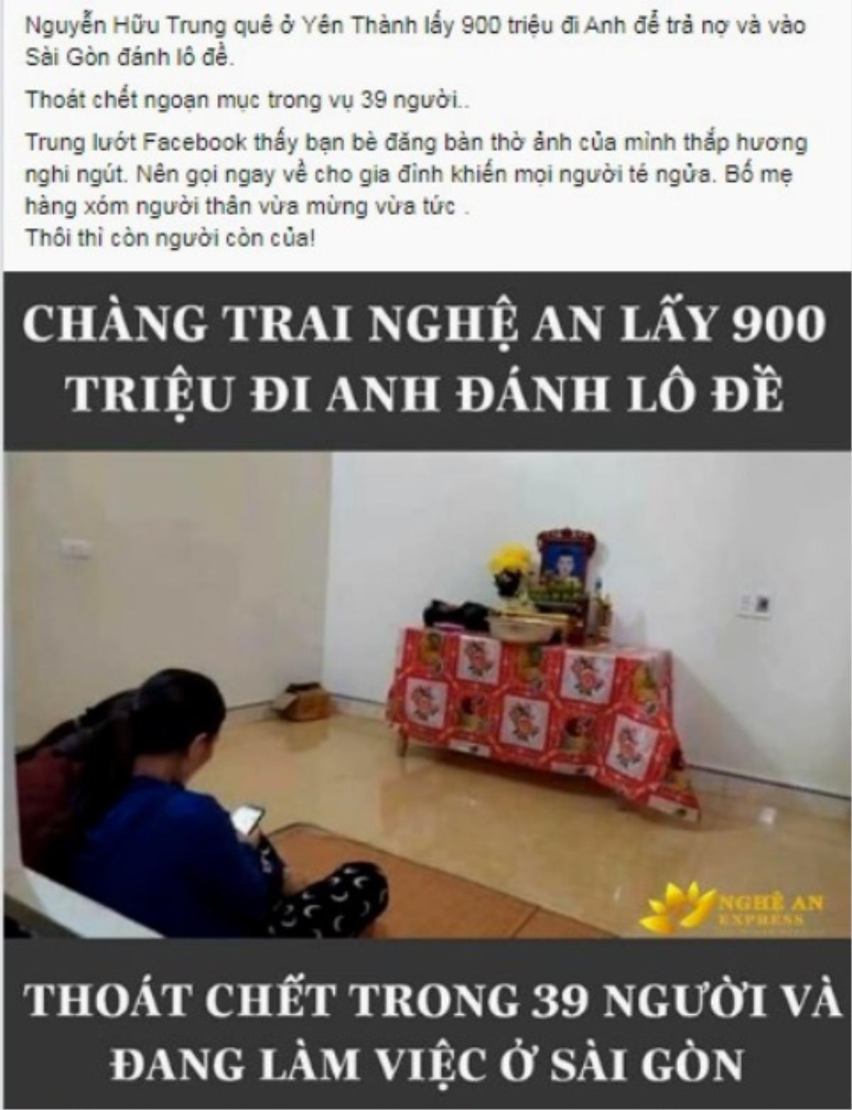 Đề nghị công an điều tra thông tin bịa đặt 'lao động sang Anh thoát chết nhờ mang 900 triệu đi đánh đề' Ảnh 1