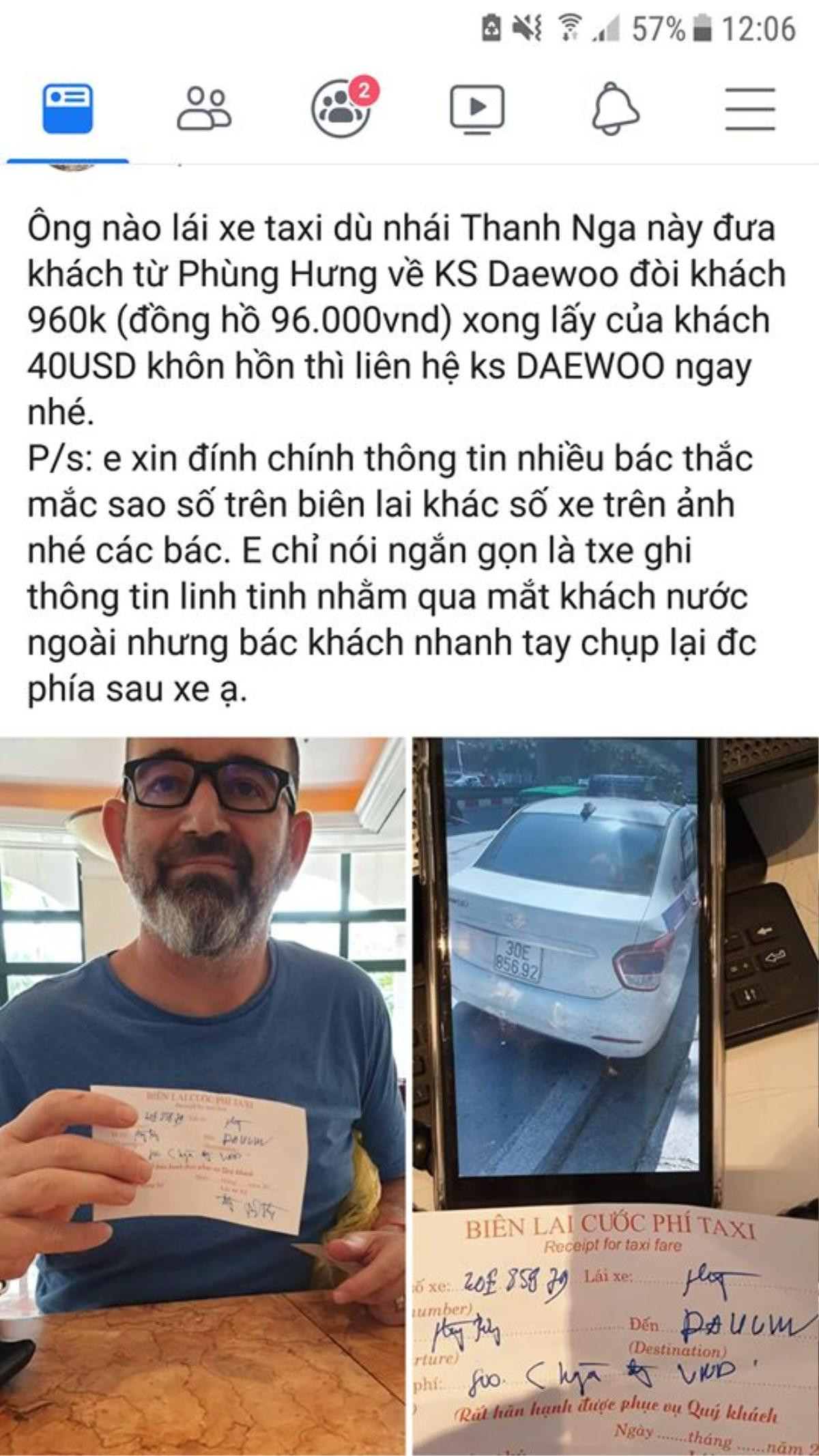 Xôn xao khách Tây bị tài xế taxi ‘chặt chém’ gần 1 triệu đồng quãng đường từ Phùng Hưng về khách sạn Daewoo Ảnh 1