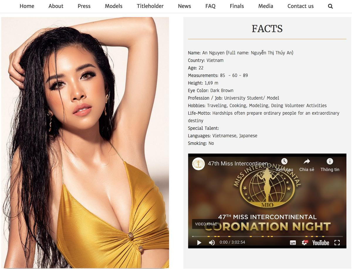 Á hậu Thúy An khoe body hút mắt, xuất hiện nổi bật trên trang chủ Miss Intercontinental Ảnh 1