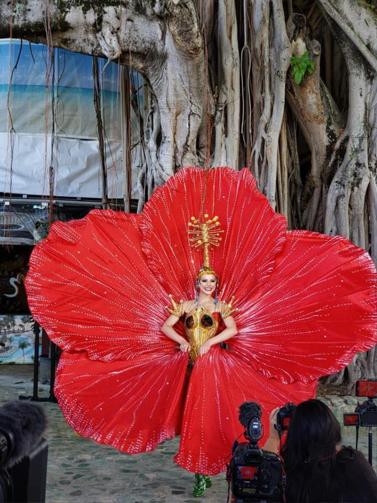 Hoa hậu Puerto Rico công bố trang phục dân tộc 'Hoa dâm bụt' đối chọi với Hoàng Thùy tại Miss Universe 2019 Ảnh 1