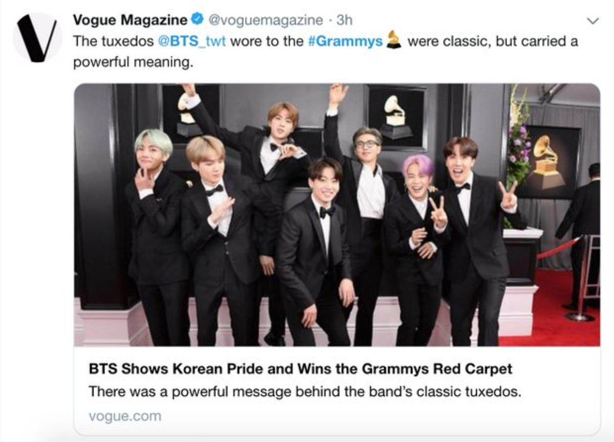 Fans Hàn tự hào khi trang phục tuxedo mà BTS mặc trên thảm đỏ Grammy được trưng bày tại bảo tàng ở Mỹ Ảnh 5