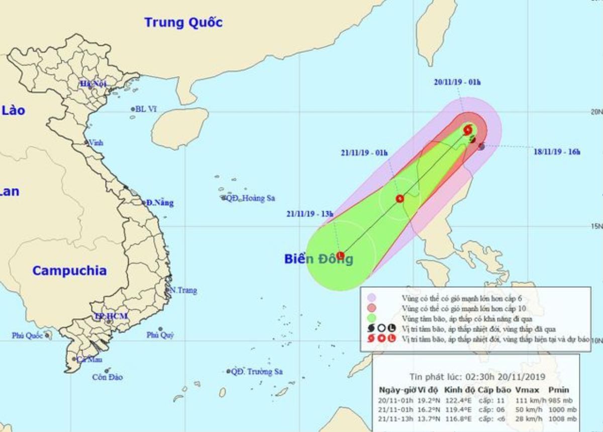 Bão Kalmaegi đang hướng vào Biển Đông, sức gió mạnh cấp 11, giật cấp 13 Ảnh 1