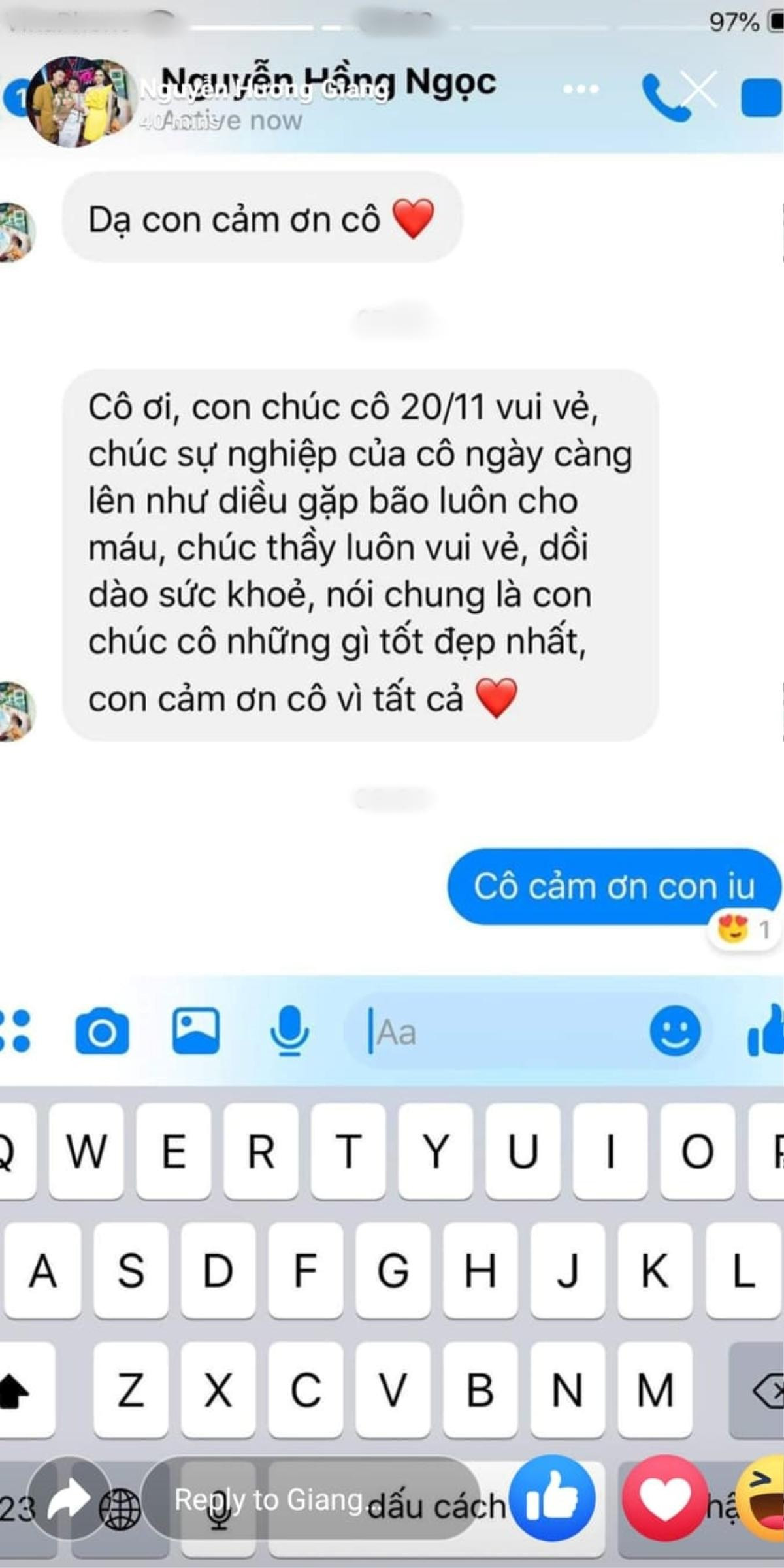 Dàn trò cưng gửi lời chúc 20/11 khiến Hương Giang xúc động: 'Chợt nhận ra mình cũng là cô giáo' Ảnh 4