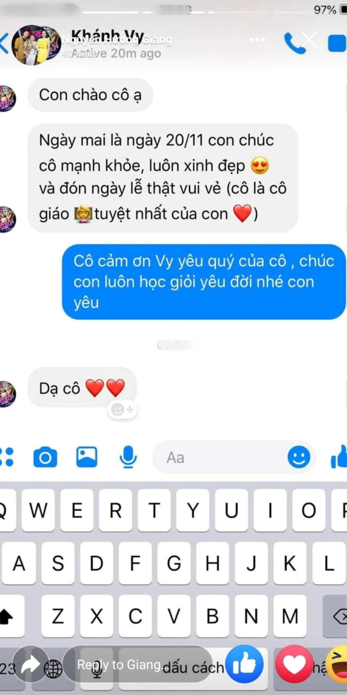 Dàn trò cưng gửi lời chúc 20/11 khiến Hương Giang xúc động: 'Chợt nhận ra mình cũng là cô giáo' Ảnh 2