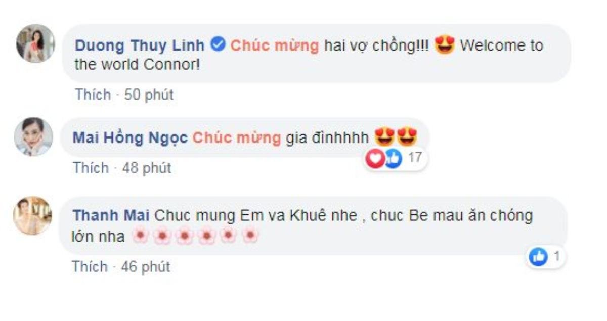 Loạt sao Việt rầm rộ chúc mừng Lan Khuê hạ sinh quý tử Ảnh 2