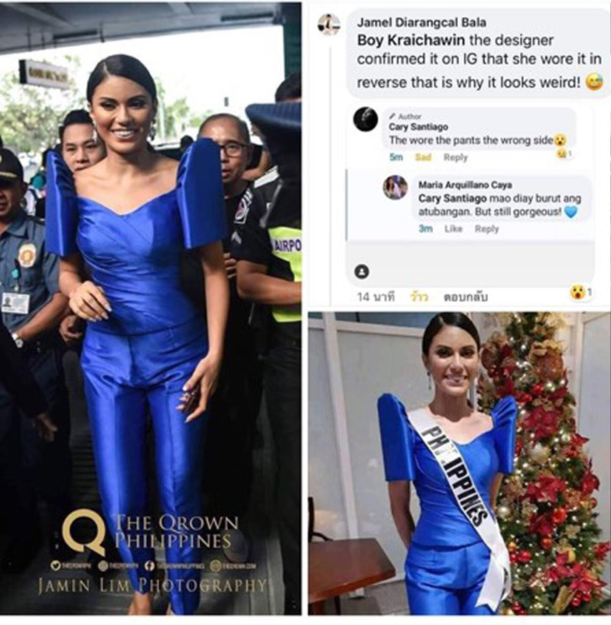 Góc hài hước: Hoa hậu Philippines đẹp như minh tinh nhưng lại mặc quần ngược ngày đi thi Miss Universe Ảnh 3