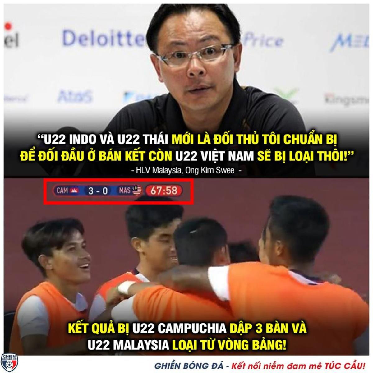 Ảnh chế: U22 Campuchia khiến HLV Malaysia ôm hận vì dự đoán U22 Việt Nam bị loại sớm Ảnh 3