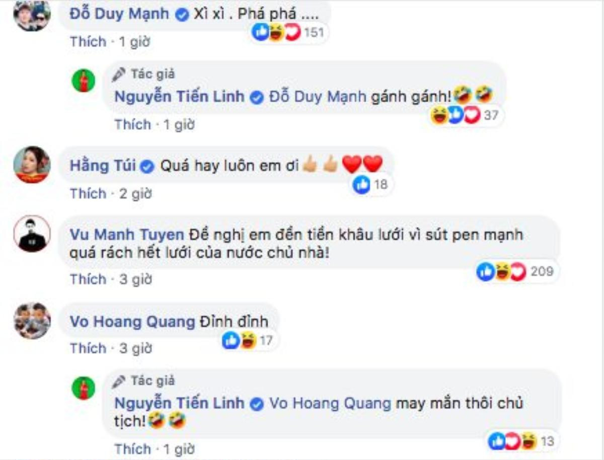 Đăng ảnh ăn mừng sau trận đấu với U22 Thái Lan, Tiến Linh được đồng đội chung vui nhưng không quên 'troll nhẹ' Ảnh 4