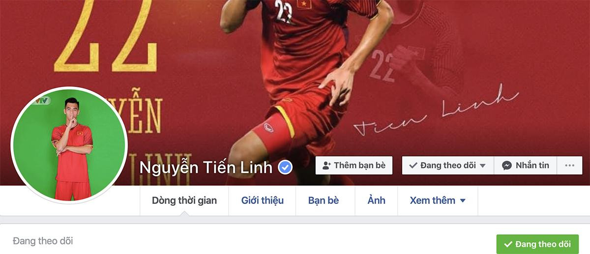 Tiến Linh nhận được tick xanh Facebook