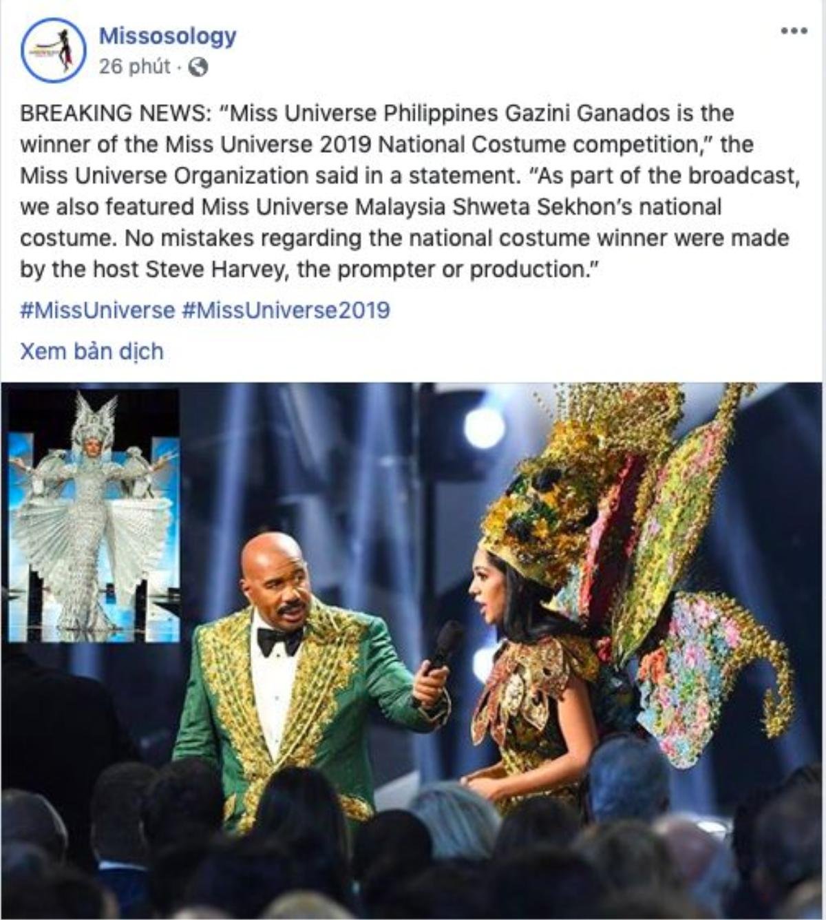 Sau sự cố trao nhầm giải có 1-0-2, Philippines chiến thắng trang phục dân tộc đẹp nhất Miss Universe 2019 Ảnh 2