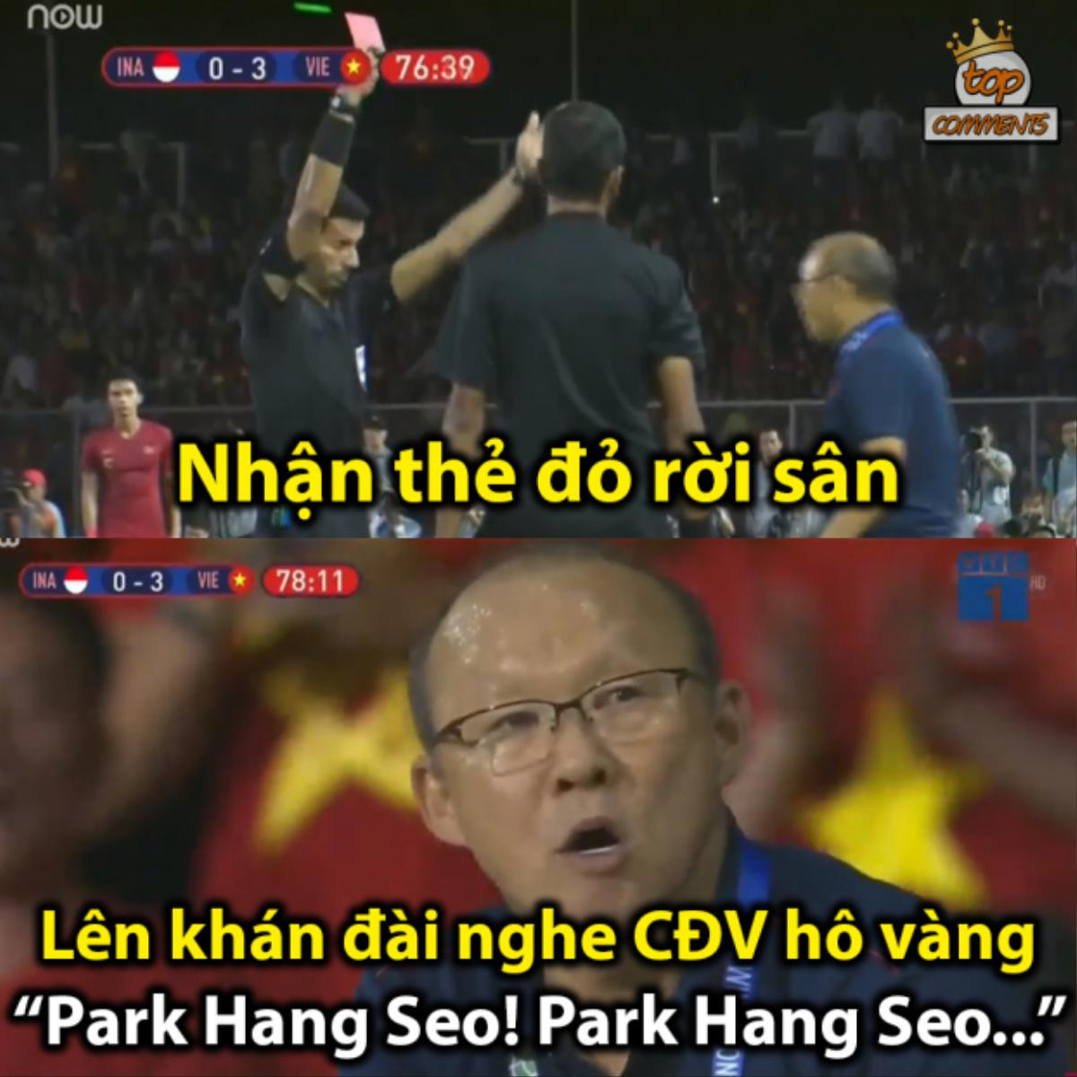 Bật cười với ảnh chế HLV Park Hang-seo: 'Giận tím người' khi bị nhận thẻ đỏ Ảnh 3