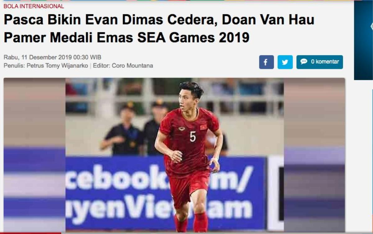 Báo Indonesia: 'Đoàn Văn Hậu chơi xấu nhất SEA Games 30' Ảnh 1