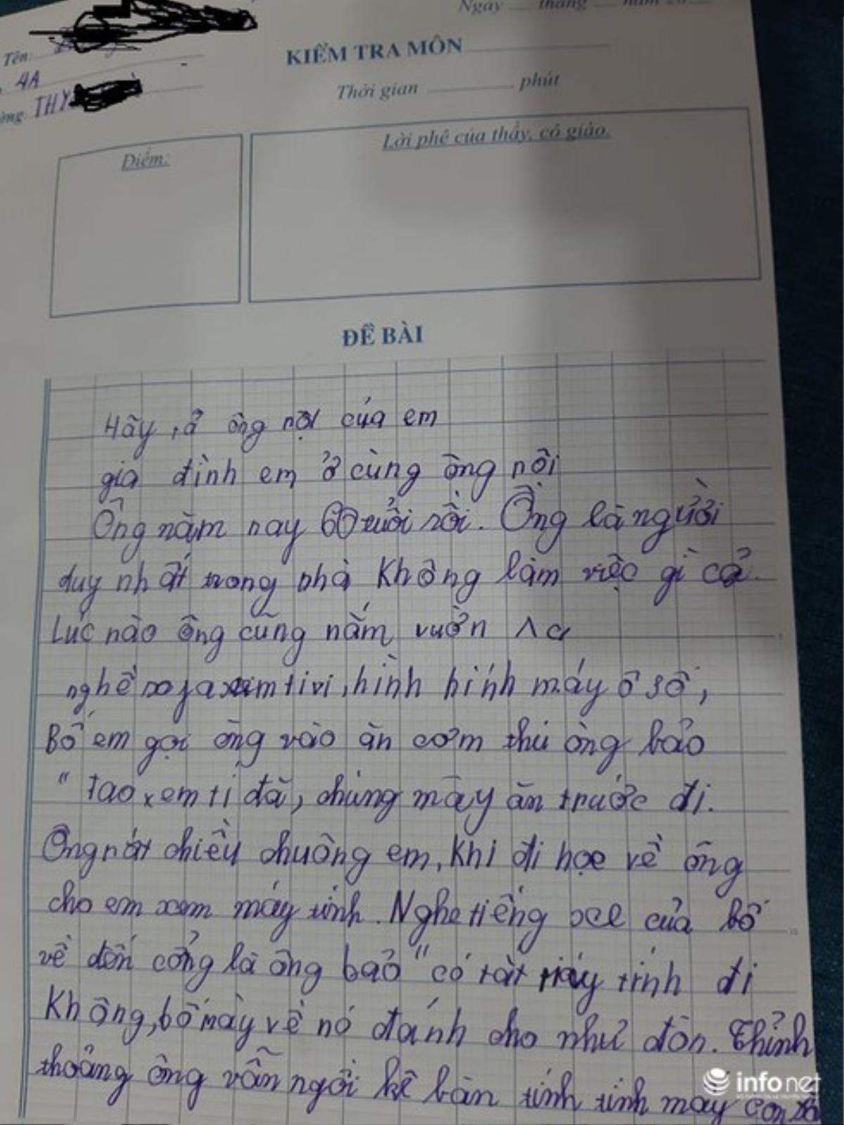 Bài văn miêu tả ông nội của cậu học trò lớp 4 quá đỗi chân thật khiến CĐM không thể nhịn cười Ảnh 1