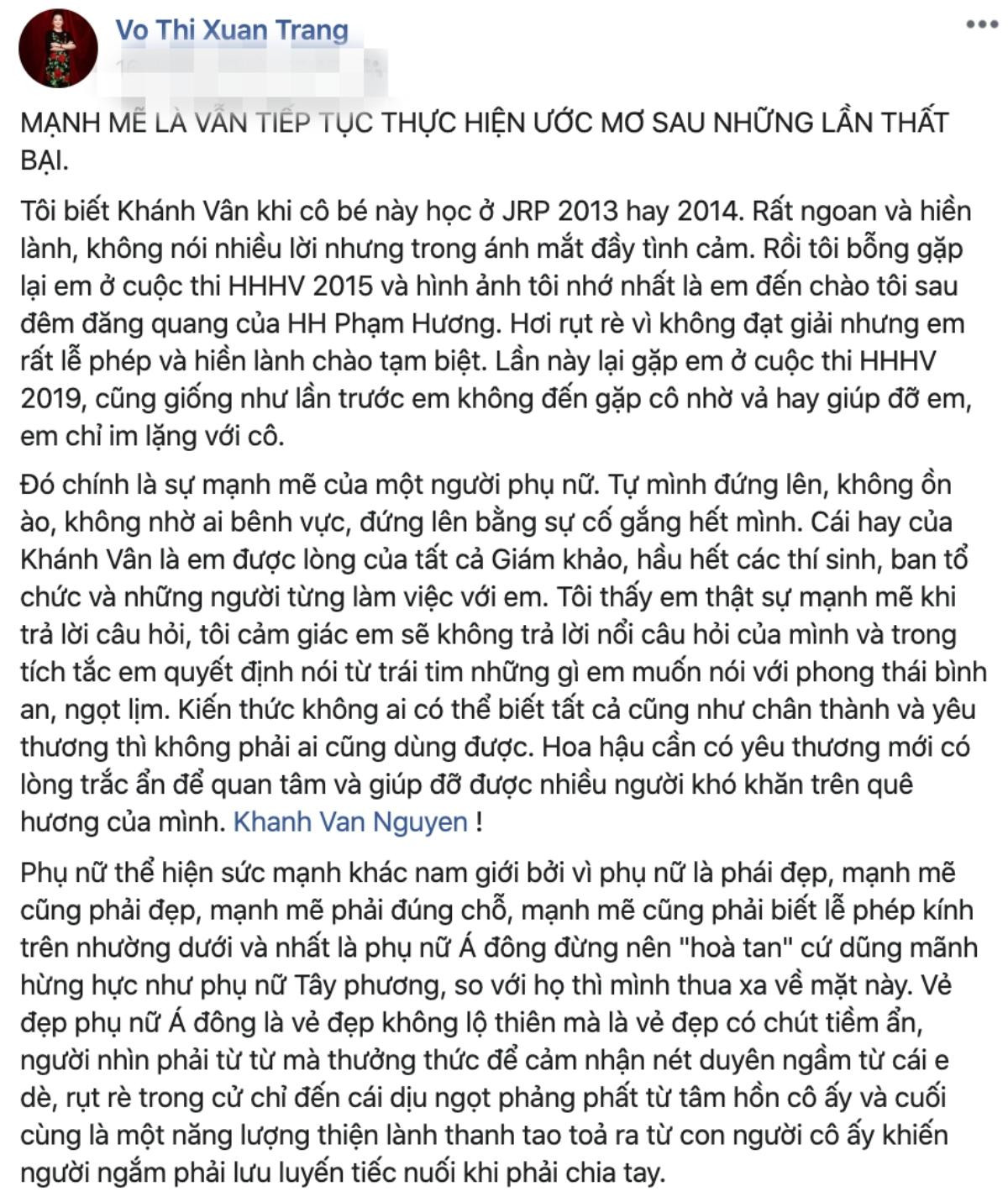 Trưởng ban BGK khen ngợi Khánh Vân: 'Em ngoan hiền, không hề đến gặp tôi nhờ vả, chỉ im lặng nỗ lực' Ảnh 2