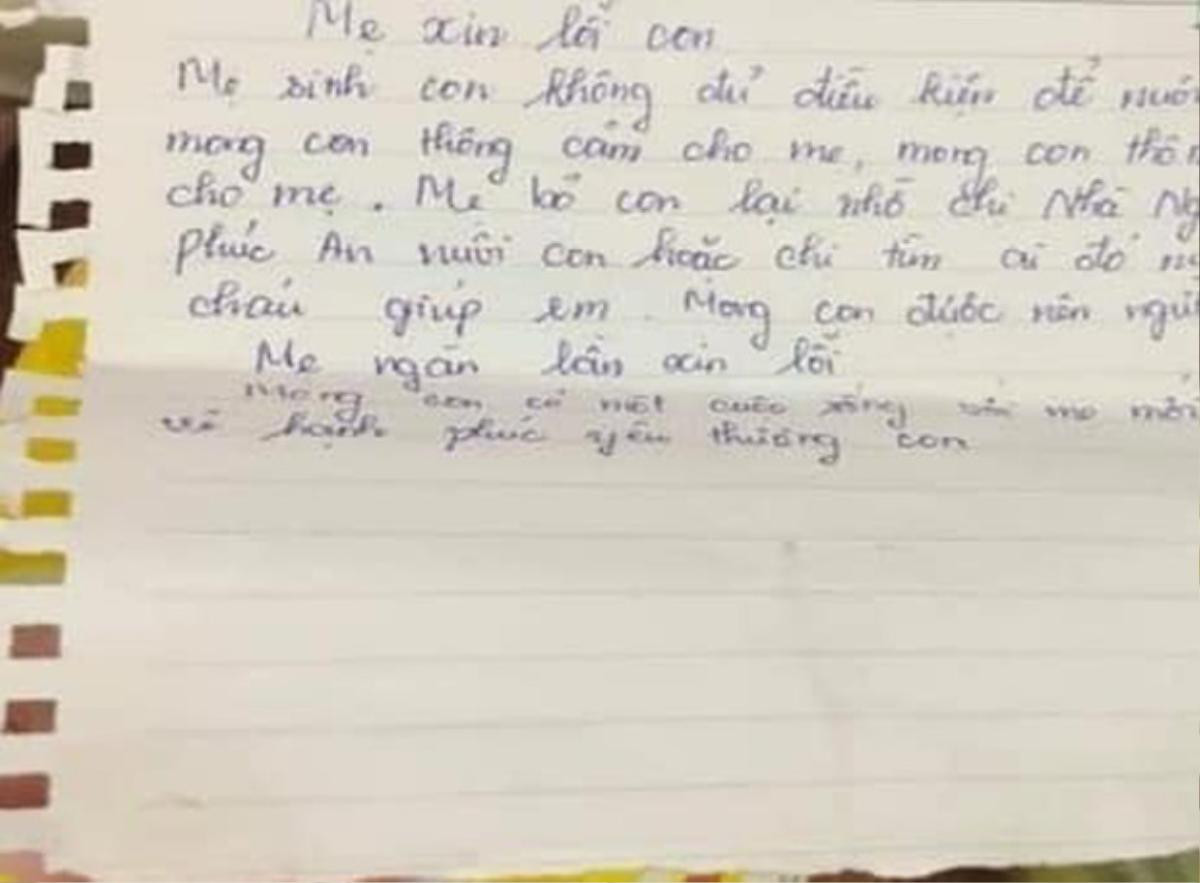 Người mẹ bỏ lại đứa trẻ sơ sinh tại nhà nghỉ kèm lá thư: 'Mong con có cuộc sống với mẹ mới vui vẻ' Ảnh 2