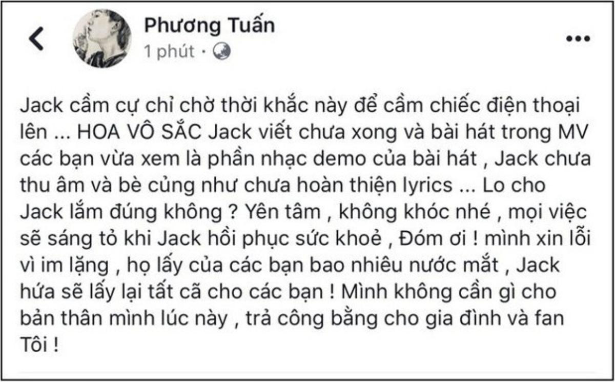 Giữa ồn ào Jack và K-ICM, Thái Vũ FAPtv lên tiếng động viên Jack: 'Hãy dùng mất mát này để mua một bài học, không ai tốt với mình bằng ba mẹ ruột đâu' Ảnh 1