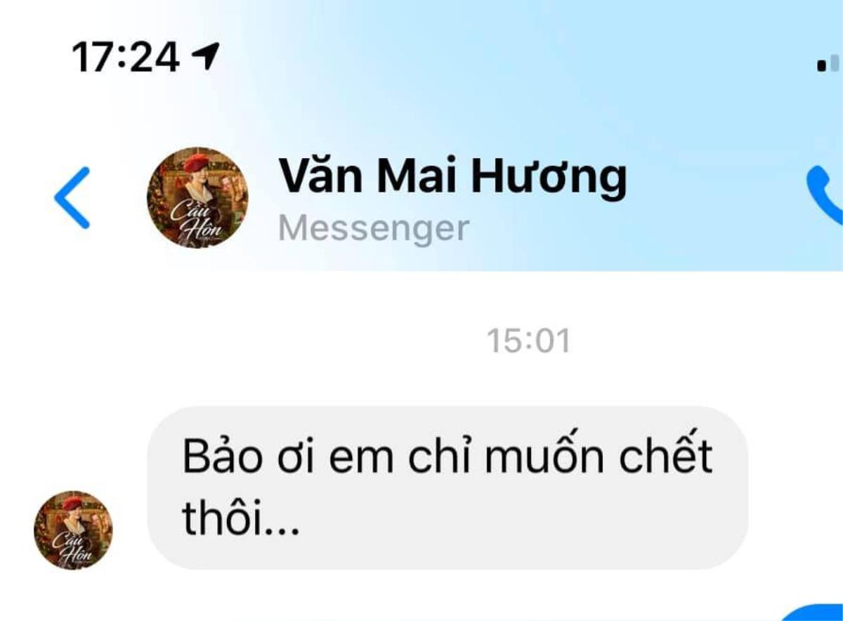 Hé lộ tin nhắn của Văn Mai Hương giữa 'tâm bão' bị kẻ xấu hãm hại: 'Em chỉ muốn chết' Ảnh 1