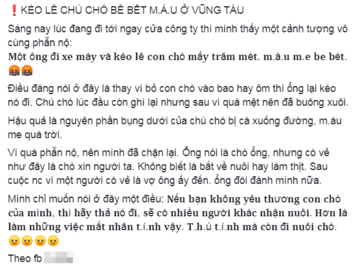 Phẫn nộ cảnh người đàn ông chạy xe máy kéo lê chú chó trên đường hàng trăm mét Ảnh 1