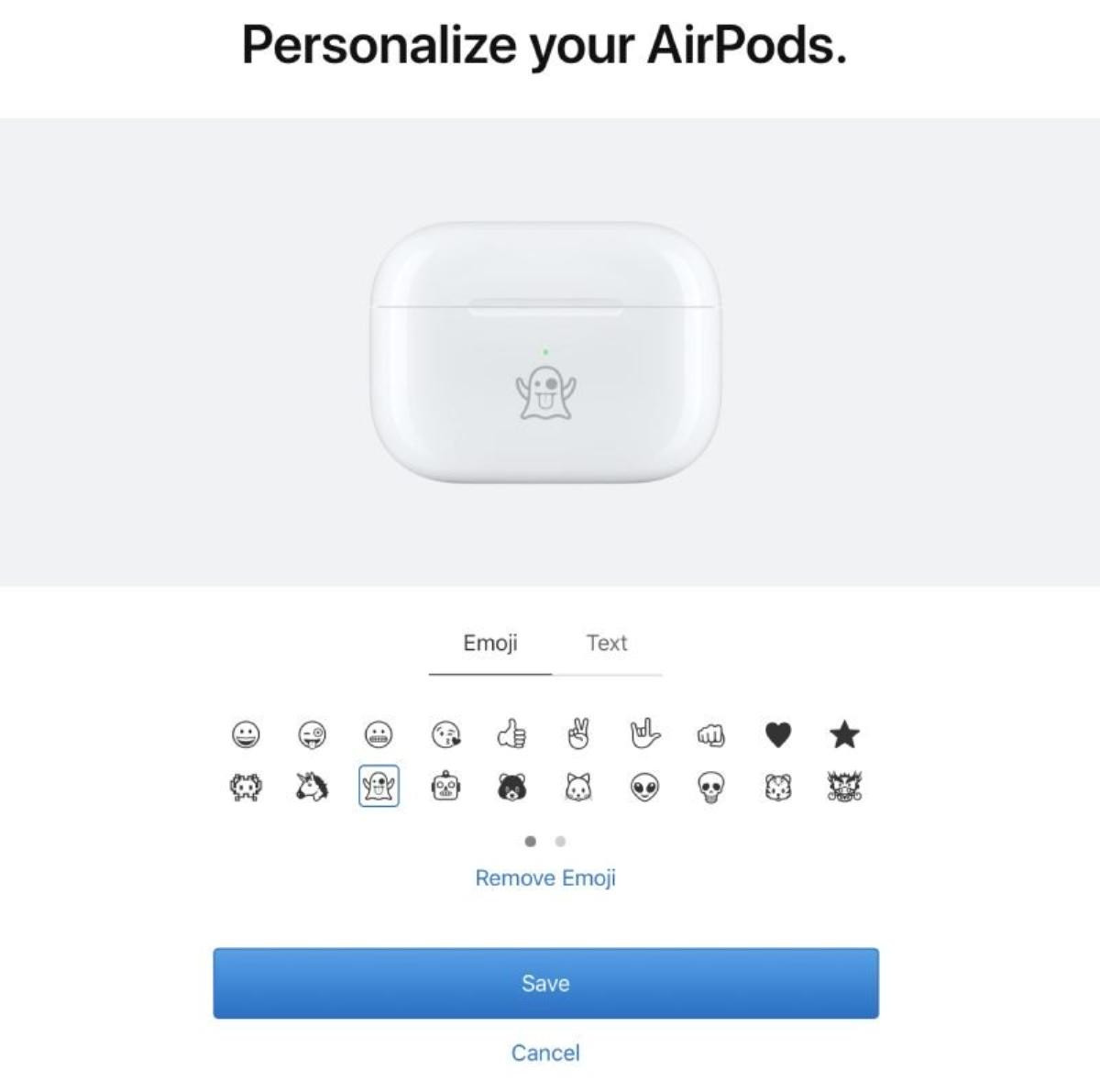 Apple cho người dùng khắc emoji lên hộp sạc tai nghe AirPods Ảnh 2