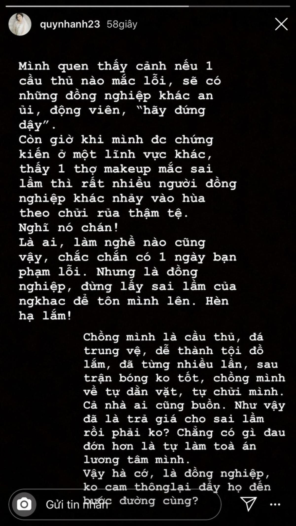 Quỳnh Anh đáp trả 'cực gắt', bảo vệ thợ trang điểm trong đám hỏi trước những bình luận ác ý của dân mạng Ảnh 3