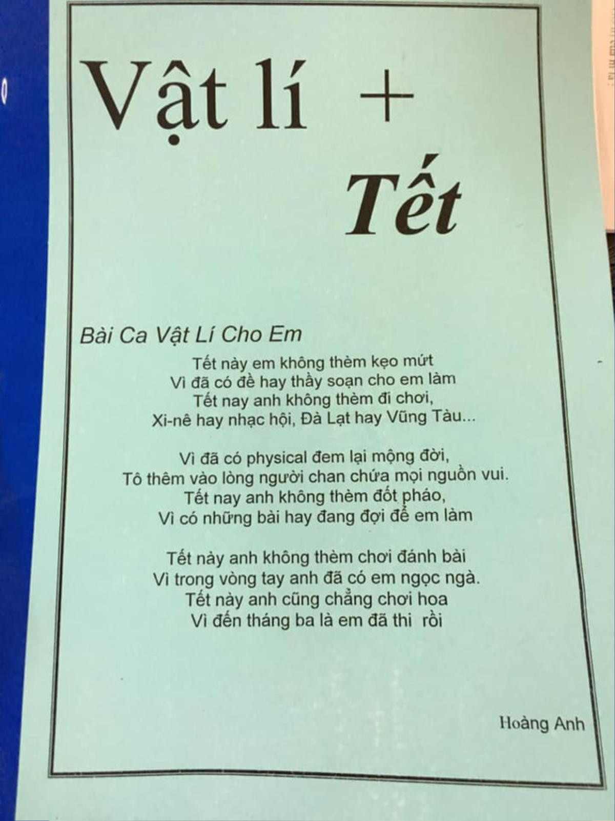 Sợ học sinh chán nản bài tập Tết, thầy giáo Vật lí sáng tác hẳn bài hát cổ vũ tinh thần học trò Ảnh 1