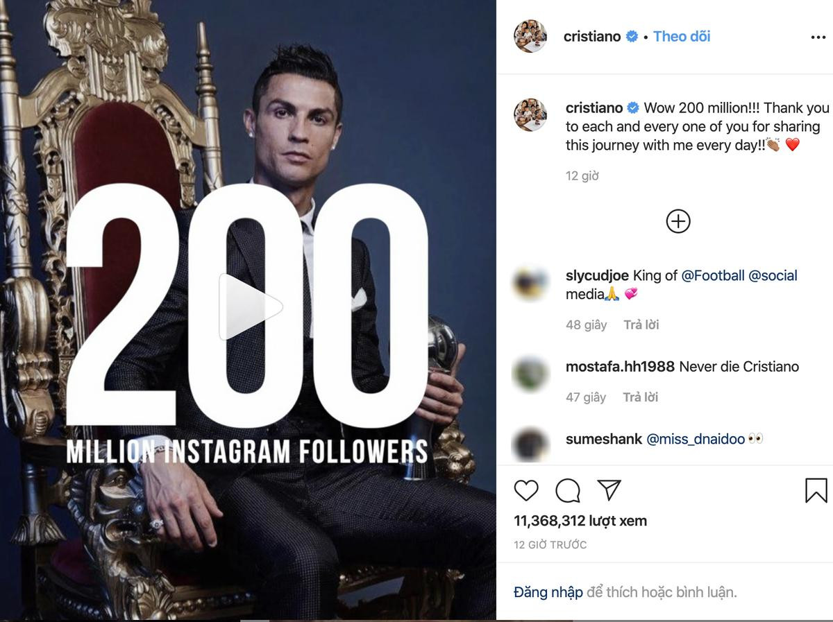 Cristiano Ronaldo lập kỷ lục chưa từng có trên mạng xã hội Instagram Ảnh 1