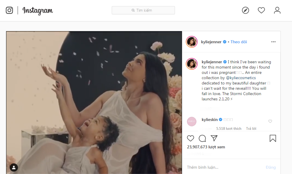 ‘Triệu phú’ Stormi 2 tuổi sẽ hợp tác cùng mẹ Kylie Jenner trong BST mỹ phẩm Valentine Ảnh 2