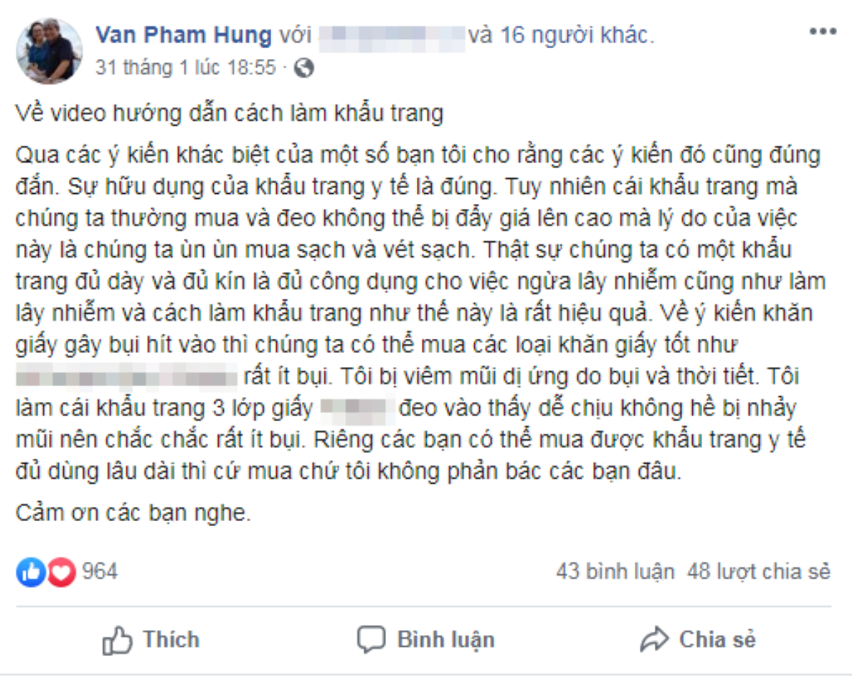 Hướng dẫn làm khẩu trang y tế phòng virus corona, giảng viên trường y nhận nhiều chỉ trích Ảnh 2