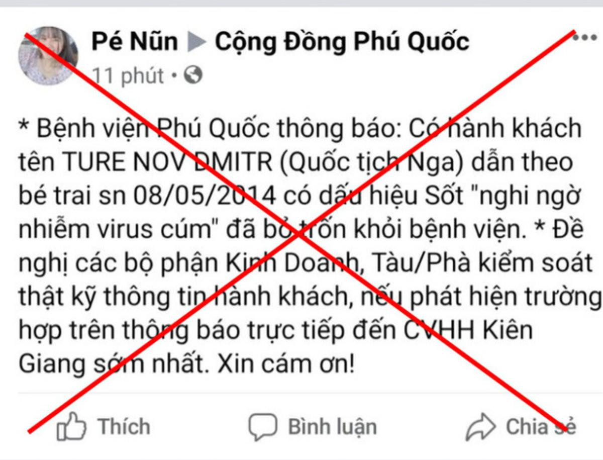 Phú Quốc lên tiếng bác tin 3 du khách Nga nghi nhiễm cúm, trốn khỏi bệnh viện Ảnh 1