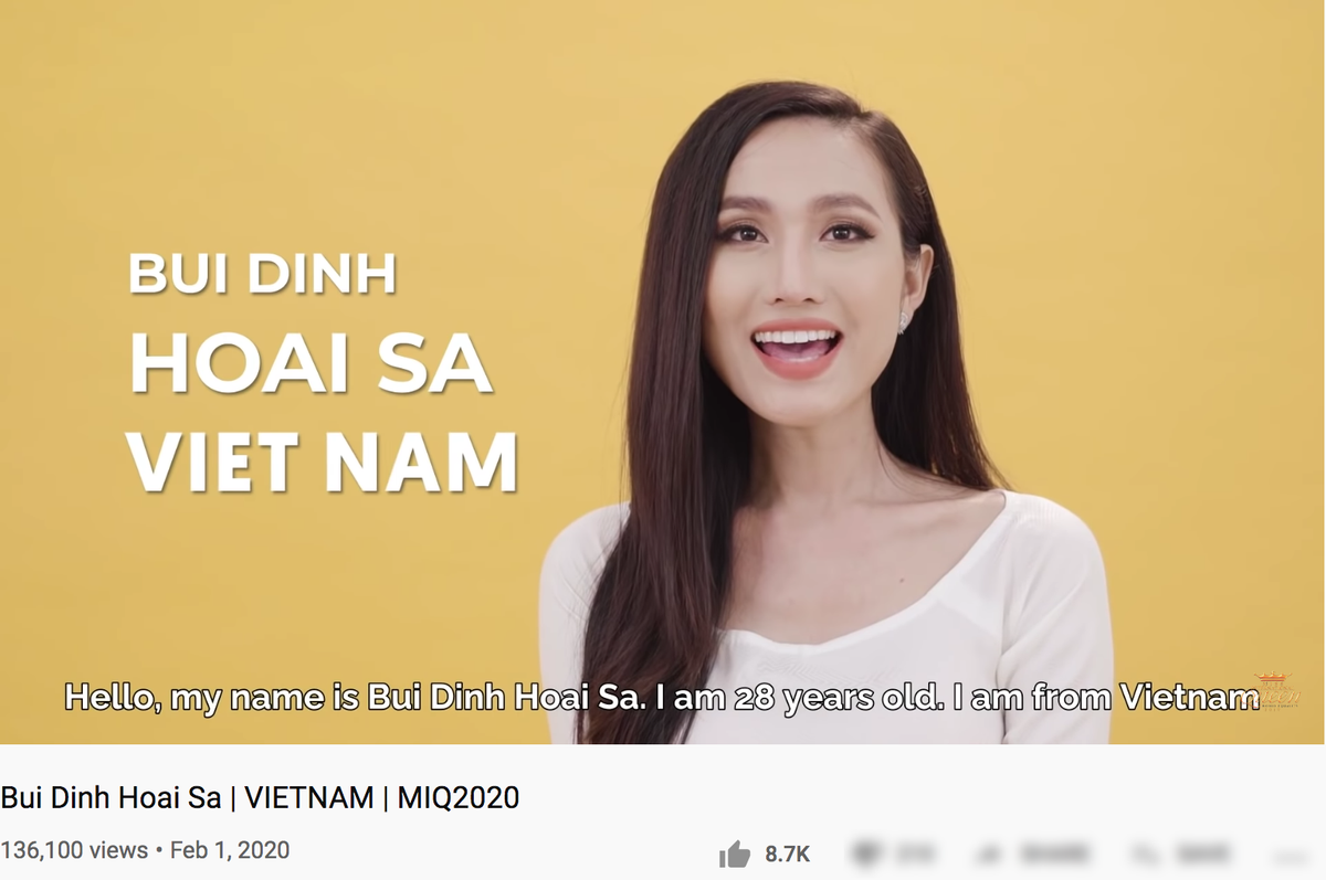 Video giới thiệu Miss Int' Queen của Hoài Sa 'trội view nhưng kém like', fan Việt nhiệt tình 'tích điểm' Ảnh 1