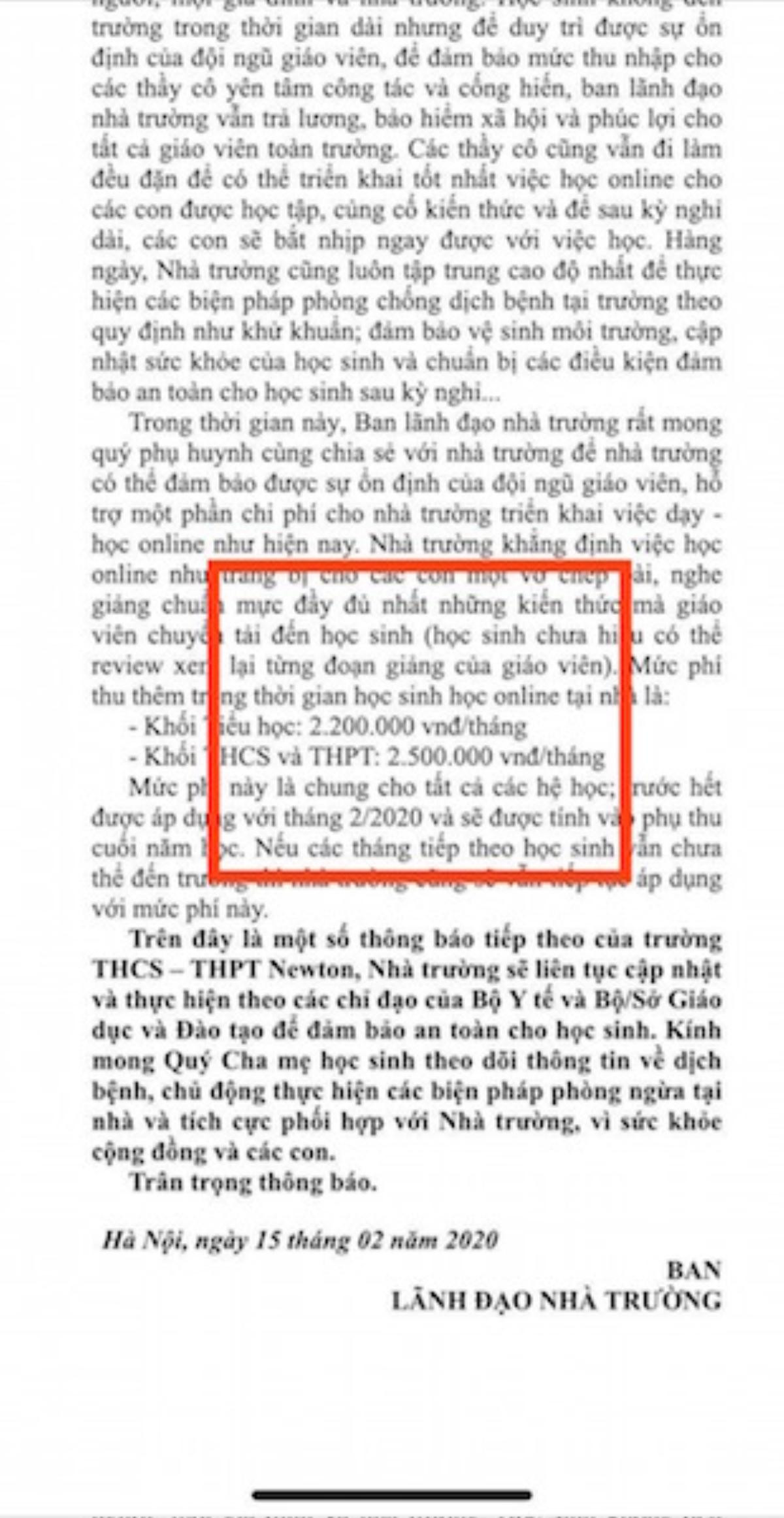 Vấp phải phản ứng của phụ huynh, trường Newton dừng thu phí học online trong đợt nghỉ phòng Corona Ảnh 2