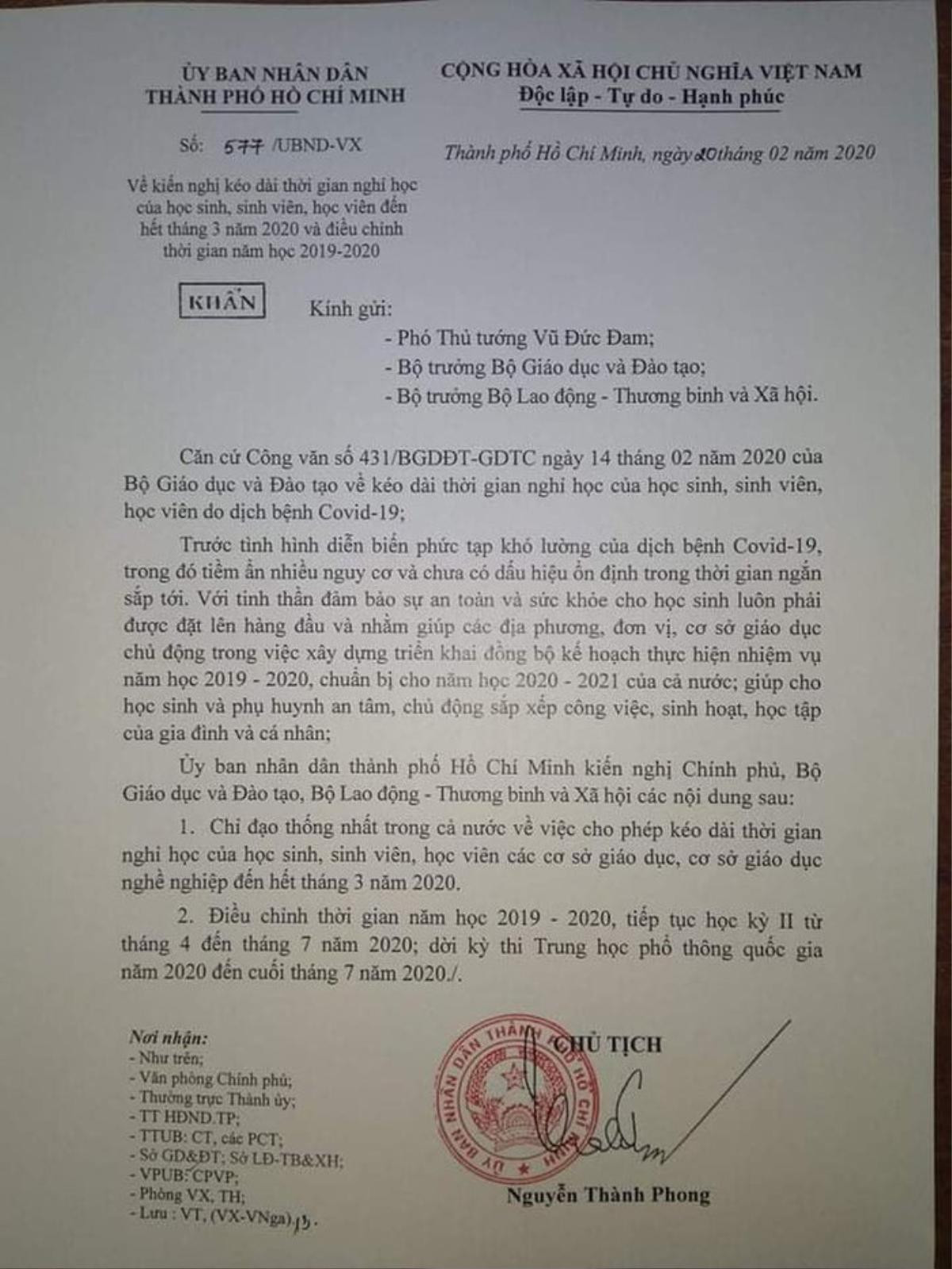 Tranh cãi 'nảy lửa' xoay quanh kiến nghị cho học sinh - sinh viên nghỉ hết tháng 3/2020 phòng dịch Corona Ảnh 1