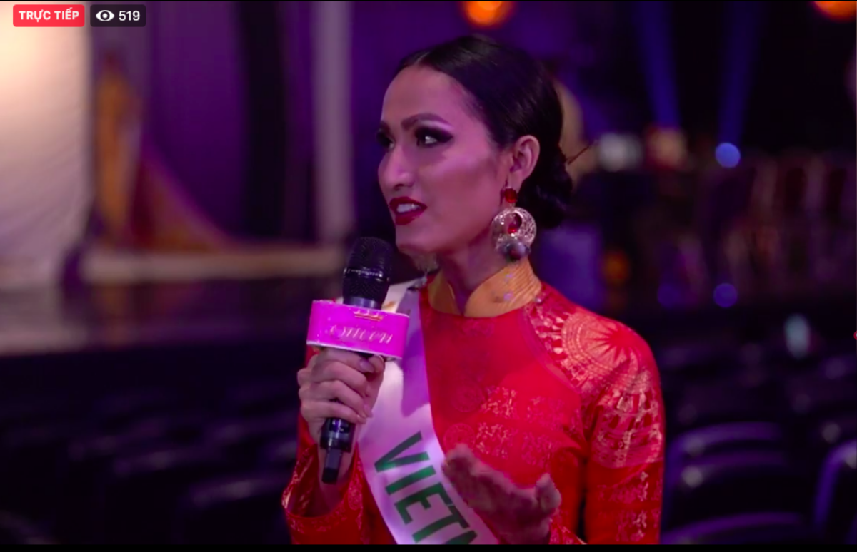 Hoài Sa diện áo dài nổi bật, trả lời ứng xử bằng tiếng Anh tại Miss International Queen 2020 Ảnh 4