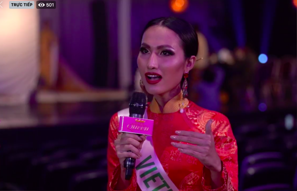 Hoài Sa diện áo dài nổi bật, trả lời ứng xử bằng tiếng Anh tại Miss International Queen 2020 Ảnh 3