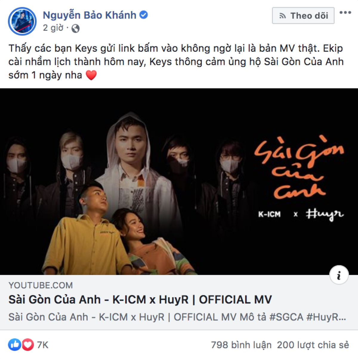 K-ICM nói gì về việc MV Sài Gòn của anh kết hợp với HuyR bất ngờ xuất hiện trên Youtube trước 1 ngày so với dự kiến? Ảnh 2